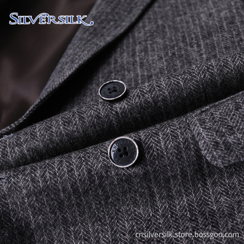 Double Breasted Mens Slim Fit Suits Worsted Jacket